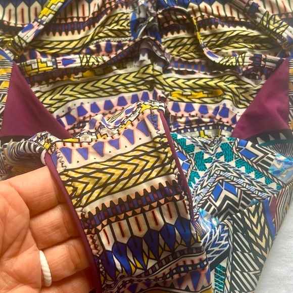 **REDUCED**Red Carter Women's Tribal Daze Strappy Plunge One Piece Swimsuit - Picture 8 of 10